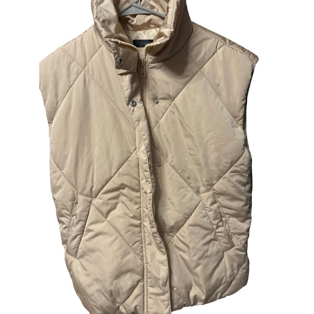 MEROKEETY Women's Winter Puffer Vest with Pockets S - Picture 4 of 5
